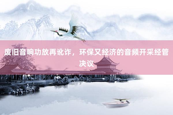 废旧音响功放再讹诈，环保又经济的音频开采经管决议